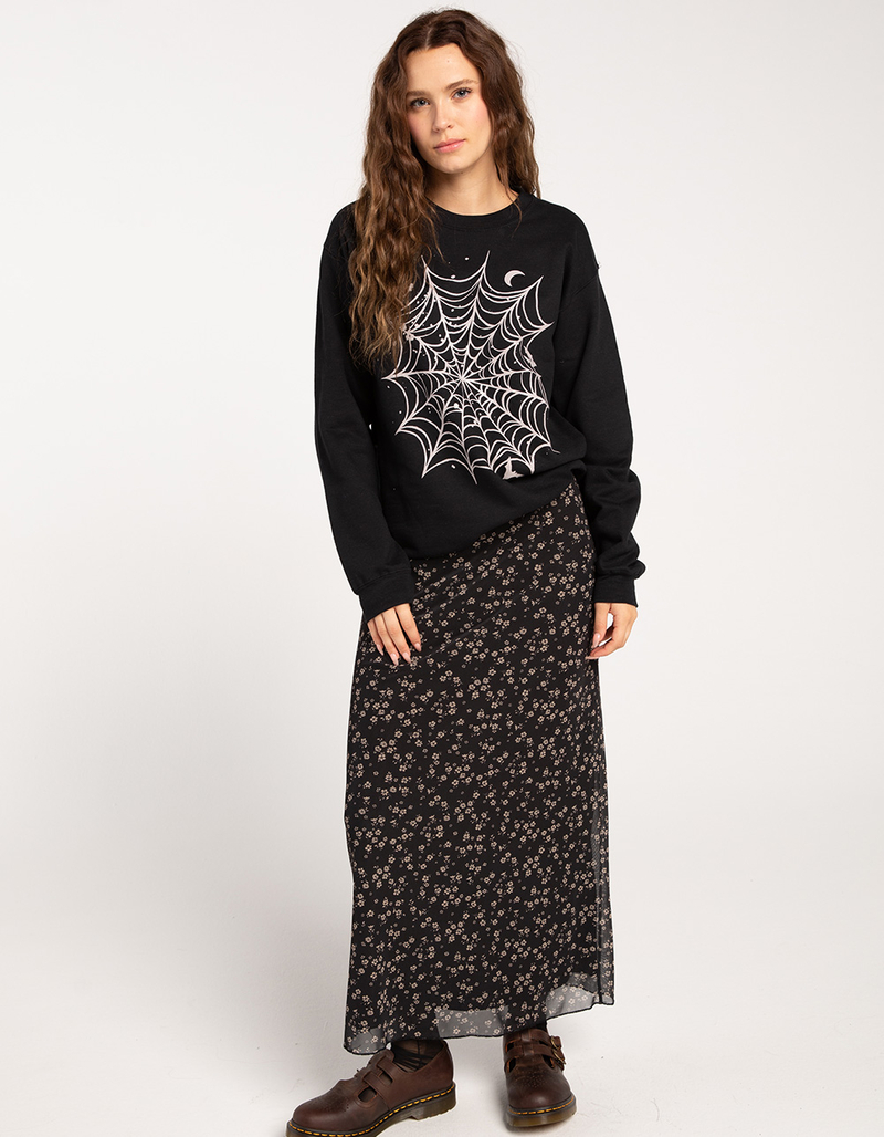 FULL TILT Spiderweb Womens Crewneck Sweatshirt image number 1