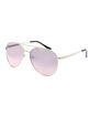 Silver Mirror Aviator Sunglasses image number 1
