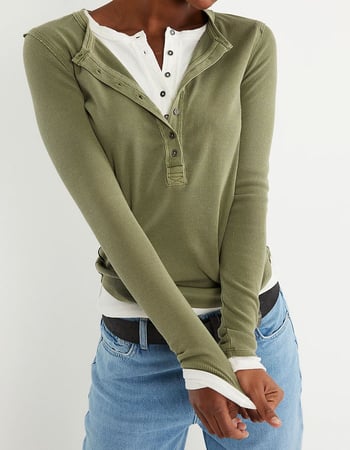 FREE PEOPLE Jamie Womens Long Sleeve Henley Top Primary Image