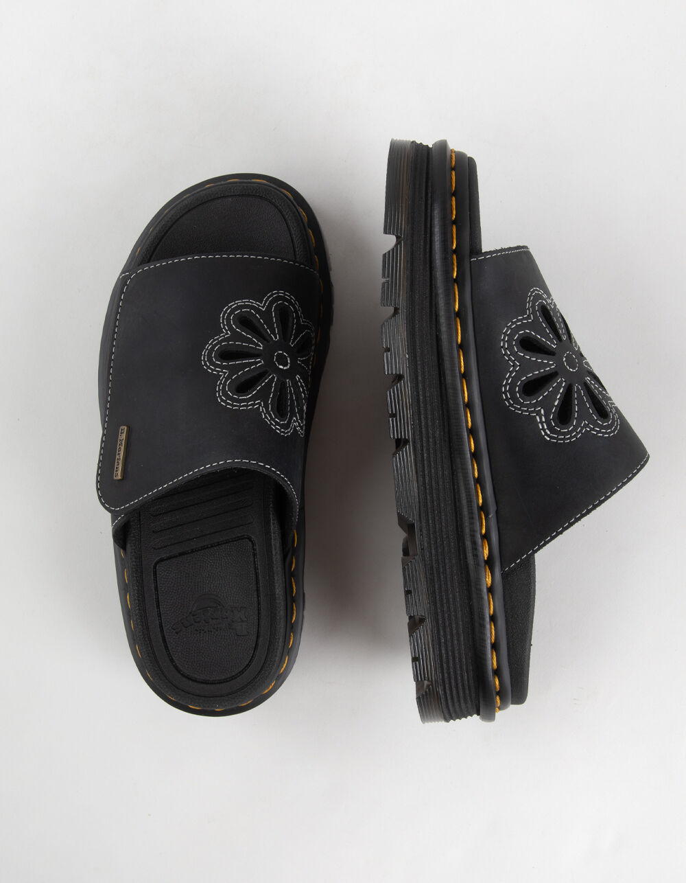 DR. MARTENS Zebzag Flower Womens Platform Slides - BLACK - 7 | Tillys