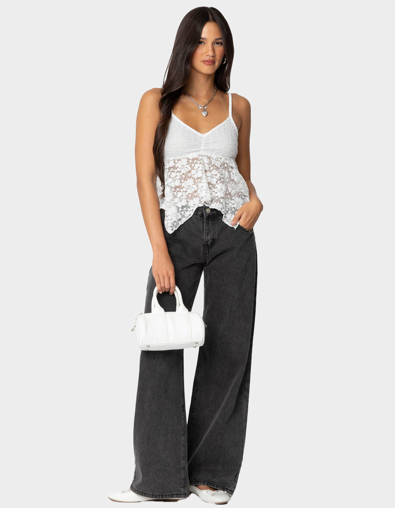 EDIKTED Orchid Sheer Lace Top image number 1