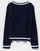 RSQ Girls Cable Varsity Pullover Sweater image number 2