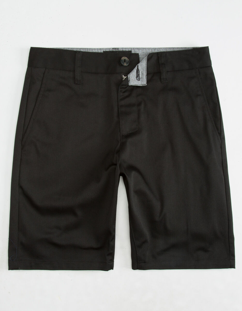 BLUE CROWN Slim Black Mens Chino Shorts image number 0