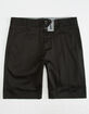 BLUE CROWN Slim Black Mens Chino Shorts image number 1