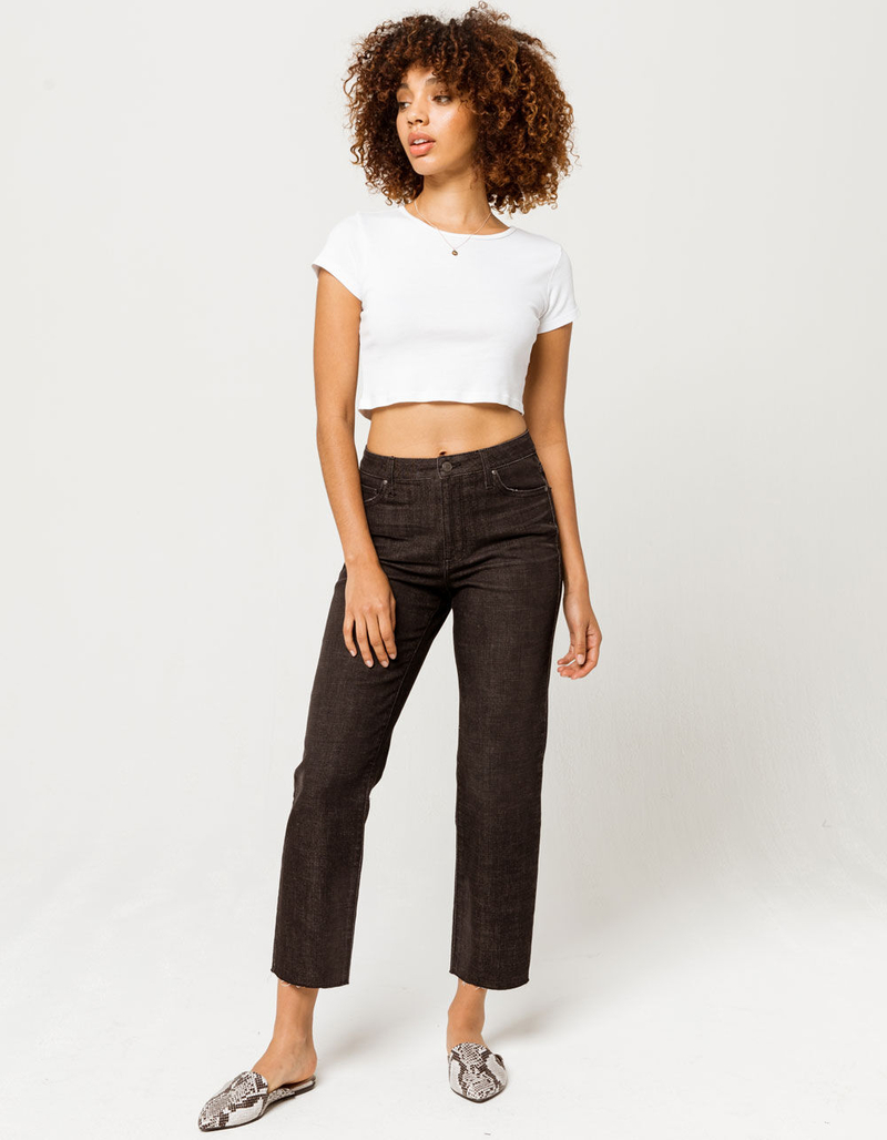 RSQ High Rise Straight Leg Black Womens Jeans image number 0