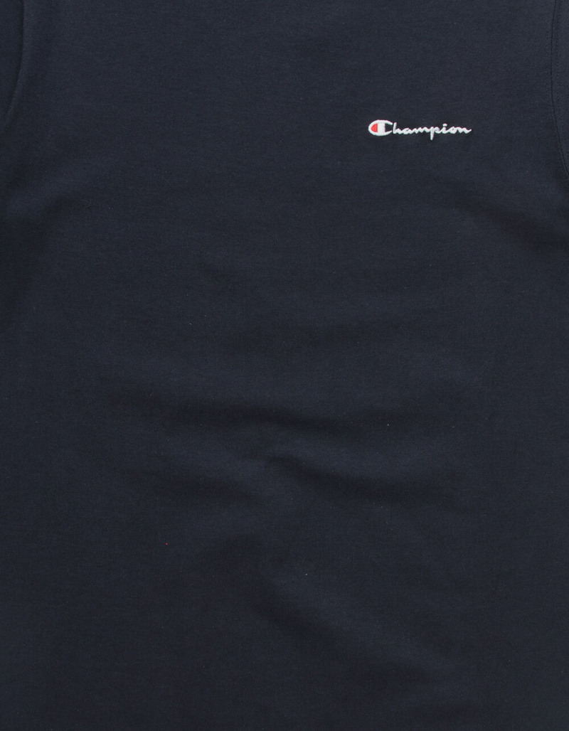 CHAMPION Embroidered Script Logo Navy Mens T-Shirt image number 1