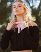 RSQ Womens Linear Stitch Off The Shoulder Sweater image number 6