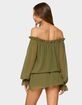 EDIKTED Delphine Off Shoulder Chiffon Romper image number 2