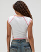 TRUE RELIGION Ribbed World Tour Notch Womens Baby Tee image number 4
