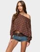 EDIKTED Oversized Off Shoulder Polka Dot Sweater image number 1