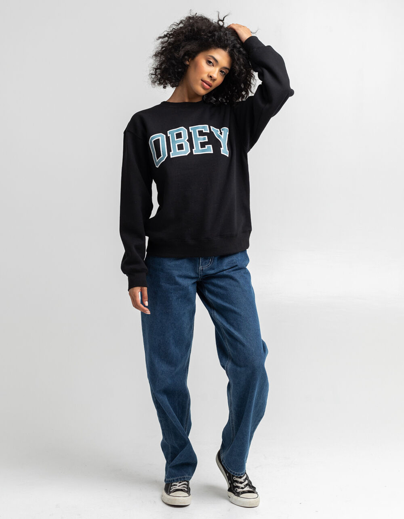 OBEY College Womens Crewneck Sweatshirt image number 4