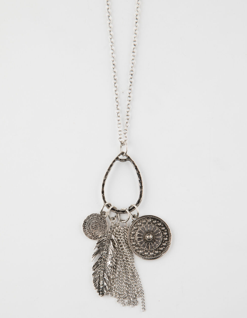 FULL TILT Tassel & Feather Long Necklace image number 0
