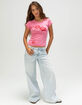 RSQ Womens Hibiscus Baby Tee image number 2