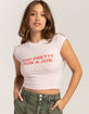 RSQ Womens Too Pretty For A Job Baby Tee image number 1