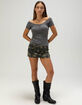 FULL TILT Womens Off The Shoulder Henley Top image number 2