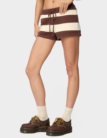 EDIKTED Riley Striped Knit Shorts Alternative Image