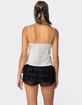 EDIKTED Polka Dot Satin Lace Trim Top image number 5