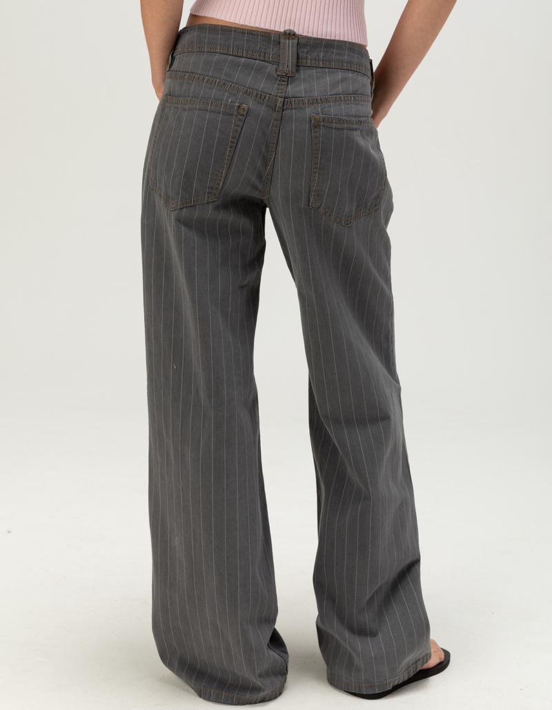 RSQ Womens Pinstripe Low Rise Original Baggy Jeans image number 3