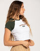 HYPE AND VICE Miami Hurricanes Womens Raglan Tee image number 2