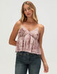 FULL TILT Butterfly Womens Mesh Babydoll Top image number 1