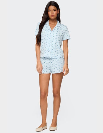EDIKTED Camden Floral Pointelle Shorts Alternative Image
