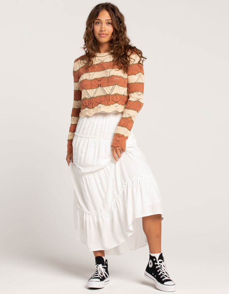 RSQ Womens Crochet Stripe Pullover image number 3