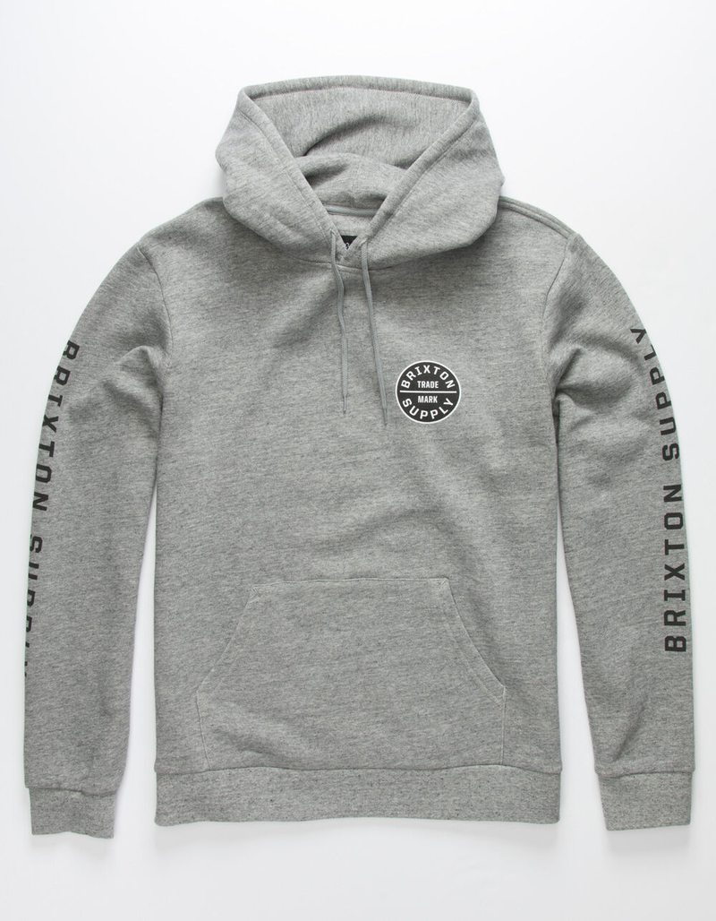 BRIXTON Oath Gray & Black Mens Hoodie image number 0