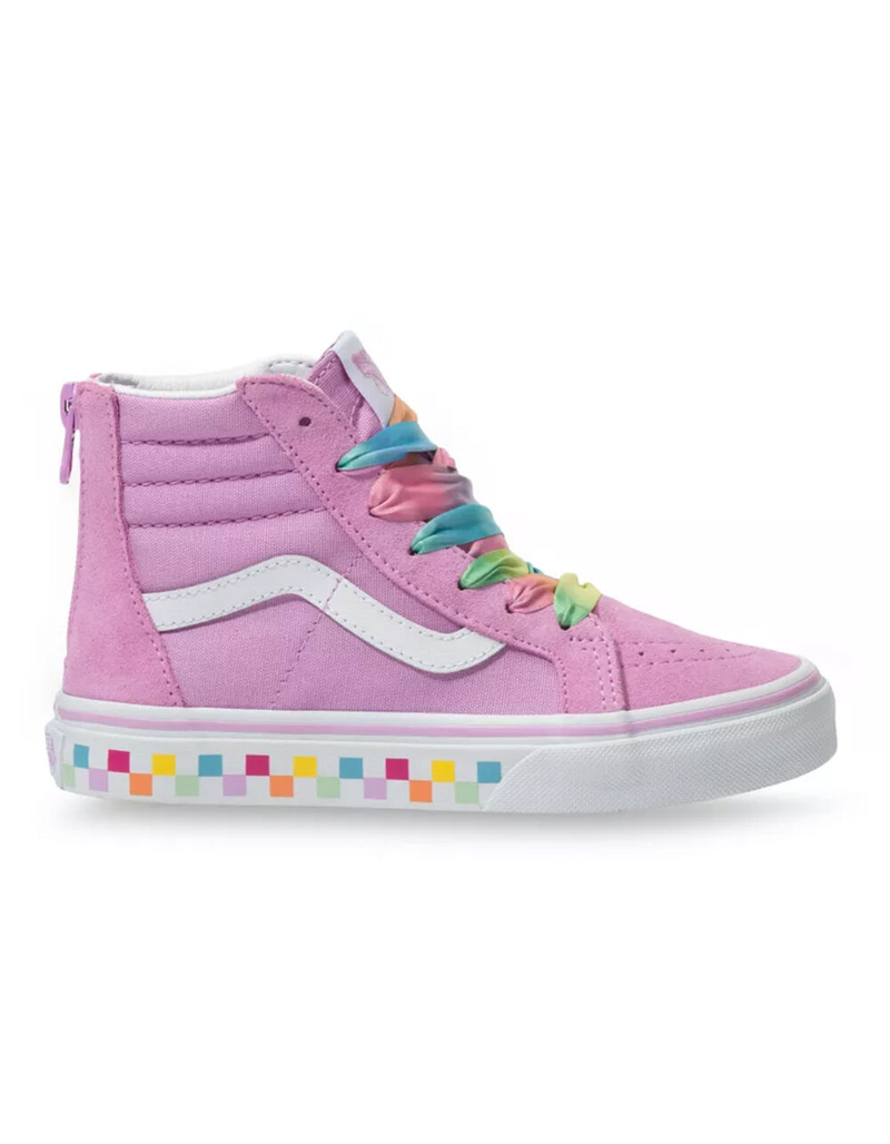 VANS Rainbow Lace Sk8-Hi Zip Girls Shoes image number 1