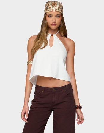 EDIKTED Oliviana Linen Look Halter Top Primary Image