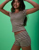 FULL TILT Stripe Fold Over Girls Micro Shorts image number 5