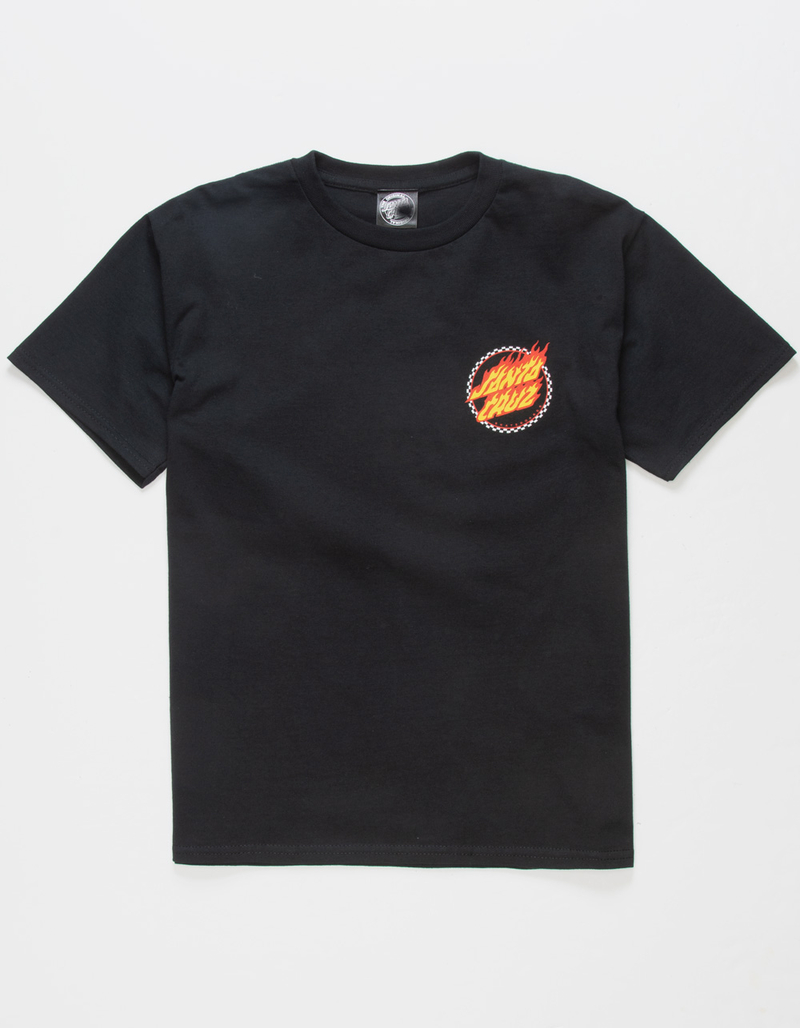 SANTA CRUZ Check Ring Flame Dot Boys Tee image number 1