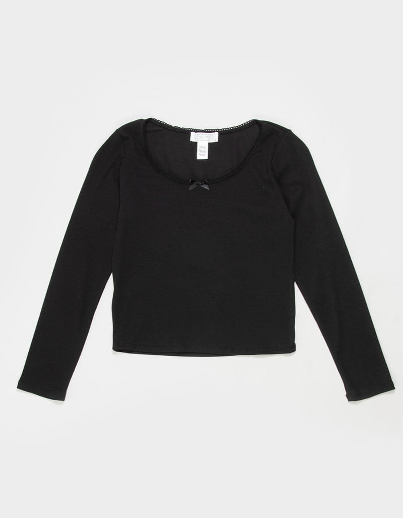 FULL TILT Bow Trim Girls Long Sleeve Tee image number 0