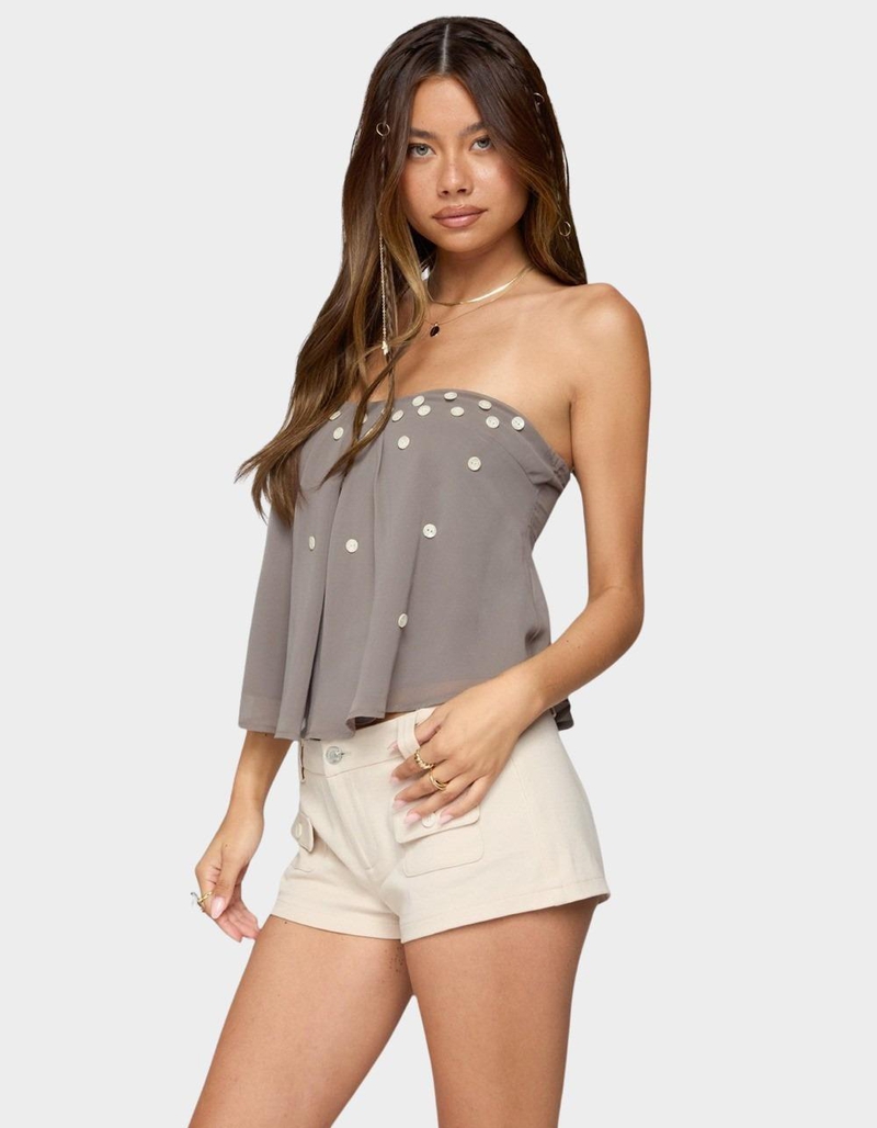 EDIKTED Lenie Strapless Chiffon Babydoll Top image number 1