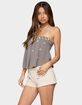 EDIKTED Lenie Strapless Chiffon Babydoll Top image number 2