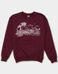 VENICE BEACH Sunset Distressed Unisex Kids Crewneck Sweatshirt image number 1