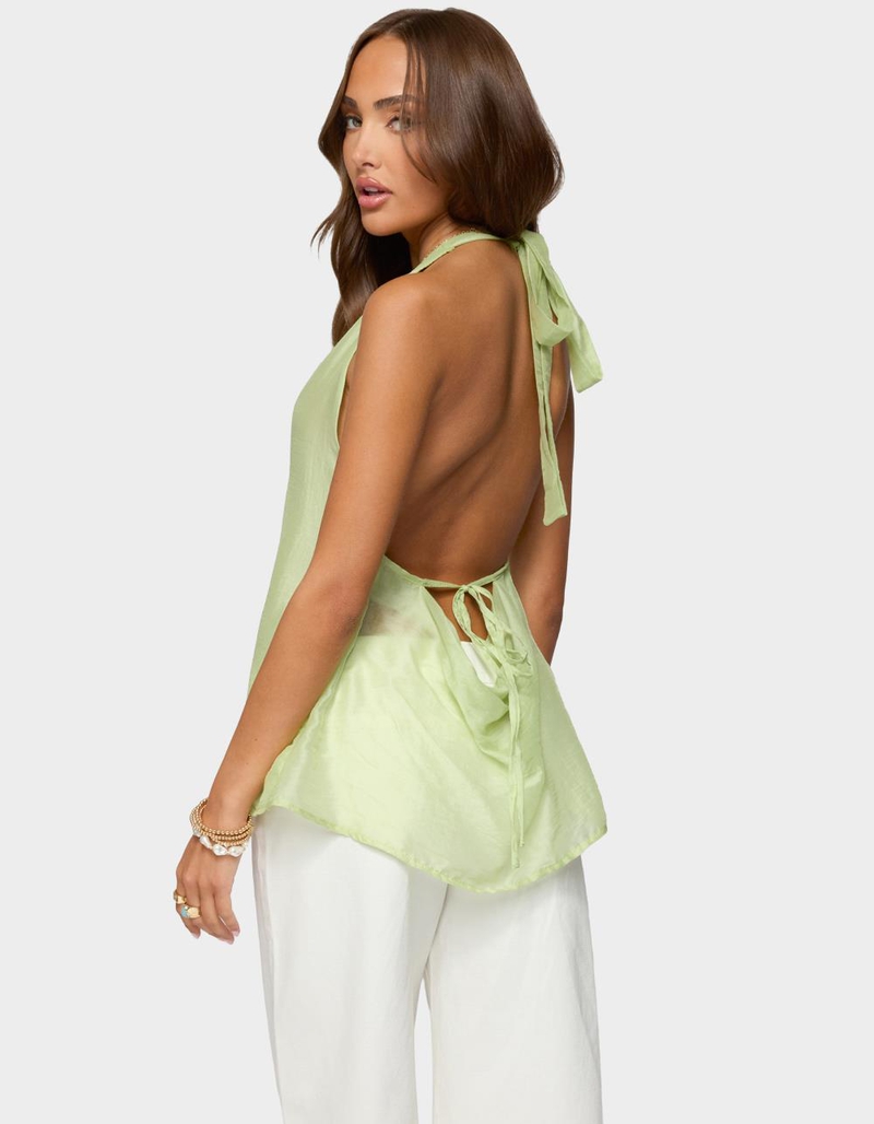 EDIKTED Silky Look Split Front Halter Top image number 2