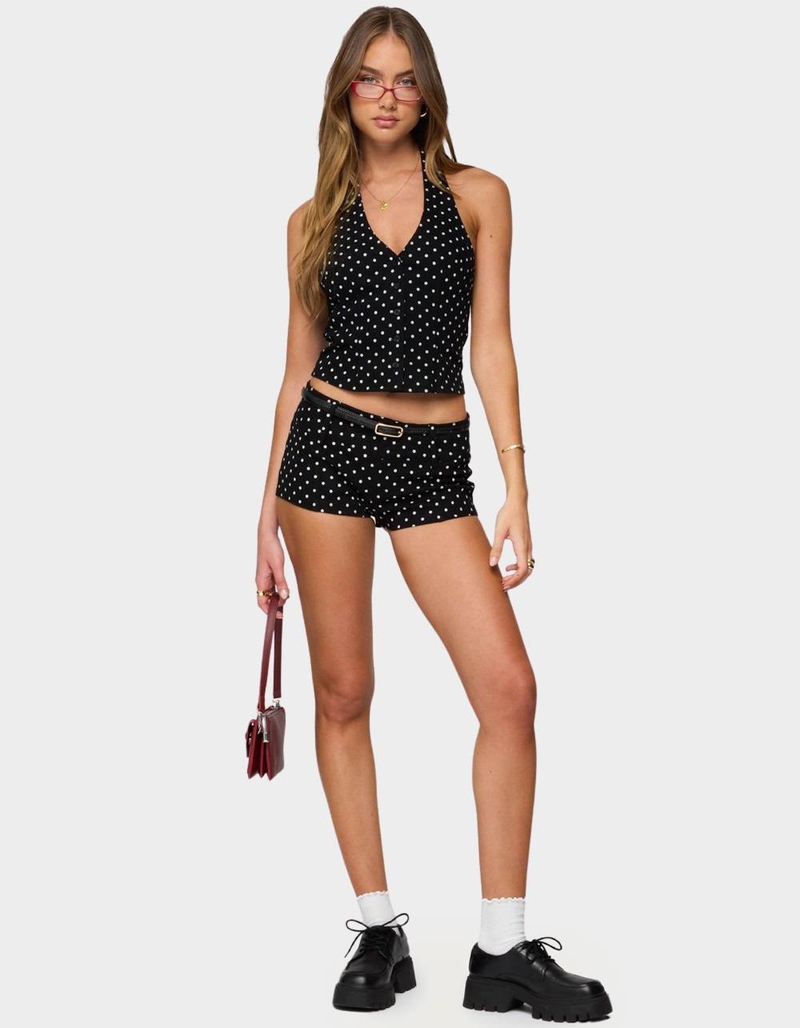 EDIKTED Twyla Polka Dot Stretch Shorts image number 4