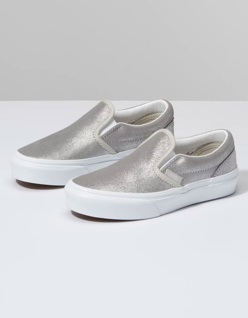 VANS Classic Slip-On Silver Shimmer Girls Shoes image number 1