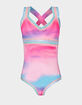PQ SWIM Dreamy Sadie Rainbow Embroidered Girls One Piece Swimsuit image number 1