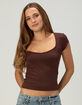 TILLYS Butter Soft Womens Sweetheart Tee image number 1