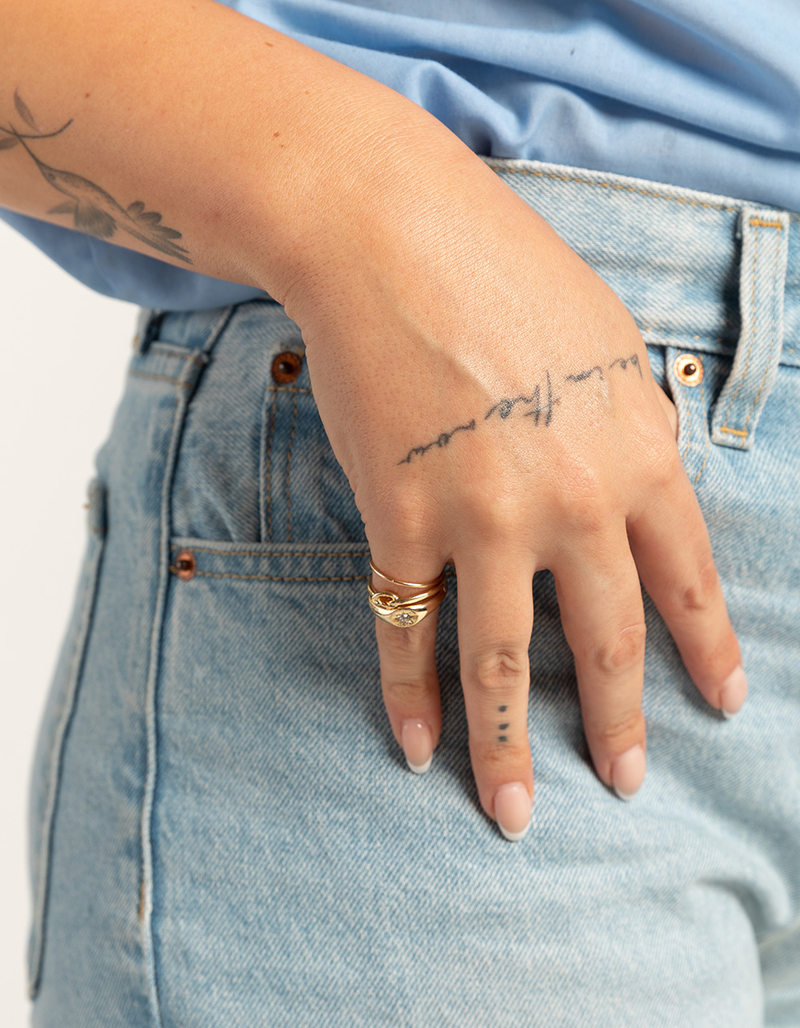 FULL TILT 5 Piece Knot Rhinestone Ring Set image number 4