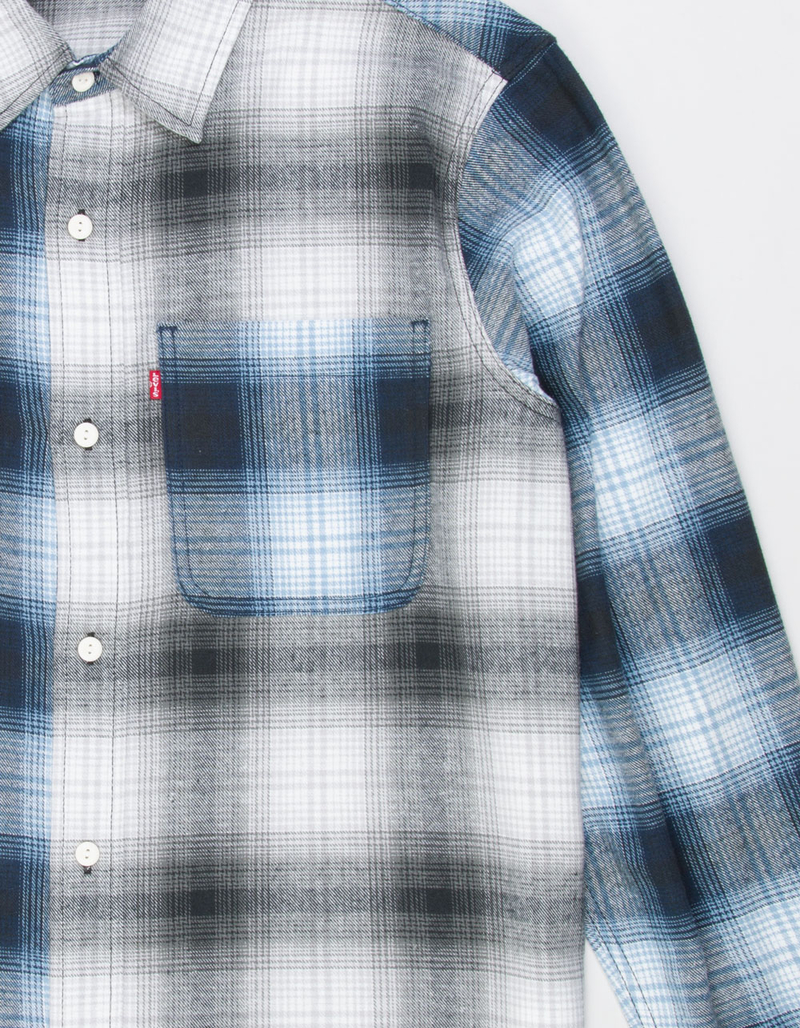 Men Light Blue Utility Pocket Shacket