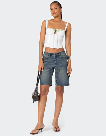 EDIKTED Carpenter Denim Bermuda Shorts Alternative Image