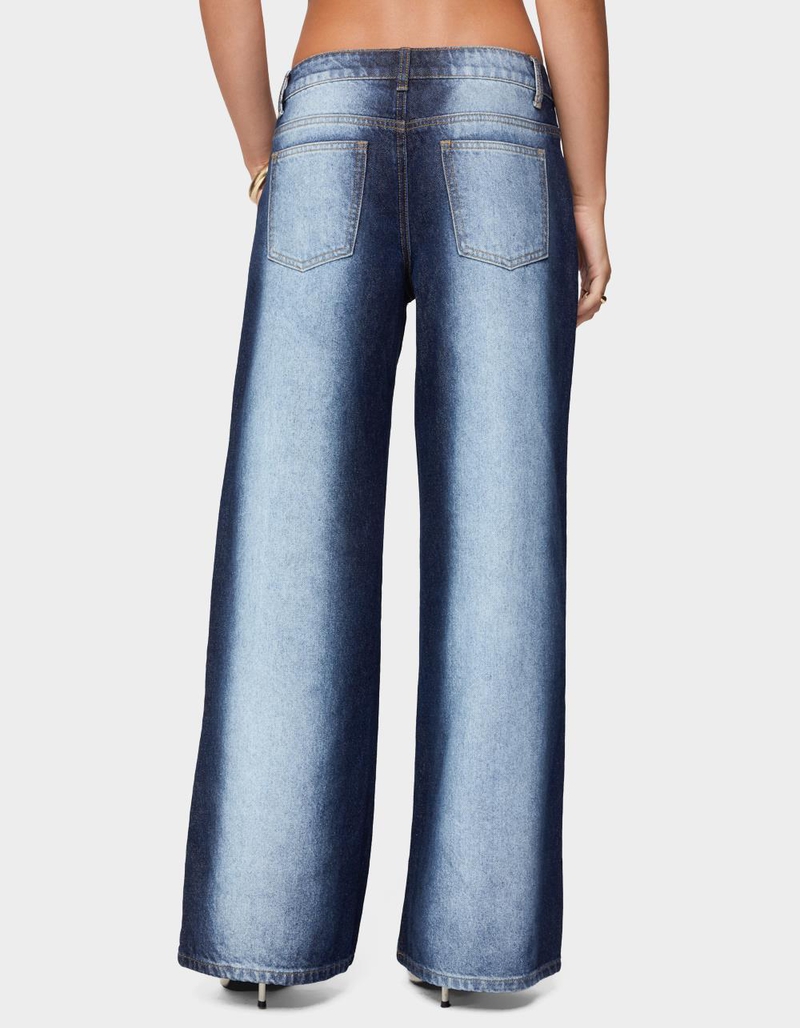 EDIKTED Ema Bleach Washed Low Rise Jeans image number 2