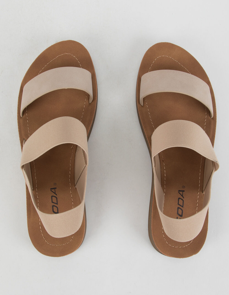 SODA Elastic Ankle Strap Womens Nude Sandals image number 4