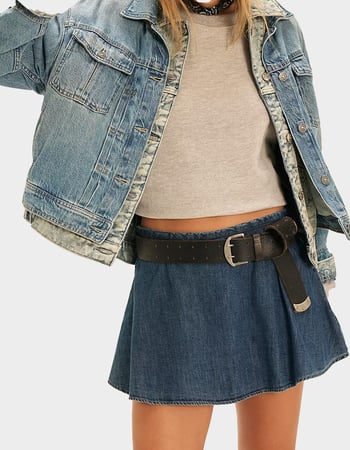 FREE PEOPLE Paradise Found Womens Denim Skort Primary Image