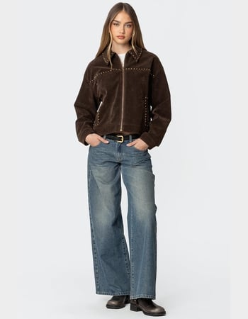 EDIKTED Memphis Studded Faux Suede Jacket Alternative Image
