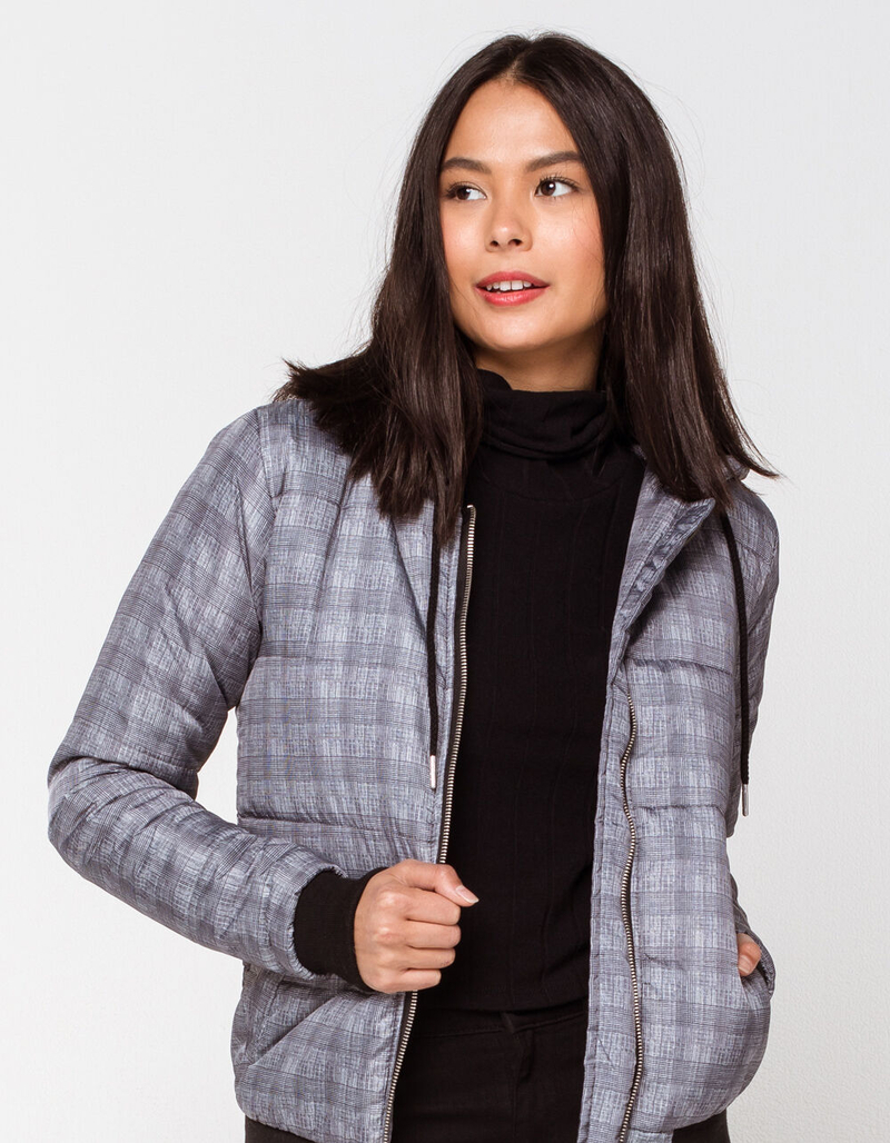SKY AND SPARROW Plaid Womens Puffer Jacket image number 0