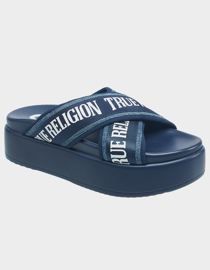 TRUE RELIGION Alia Cross Strap Slip-On Womens Platform Sandal image number 0