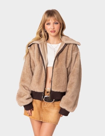 EDIKTED Ashton Faux Fur Jacket Primary Image